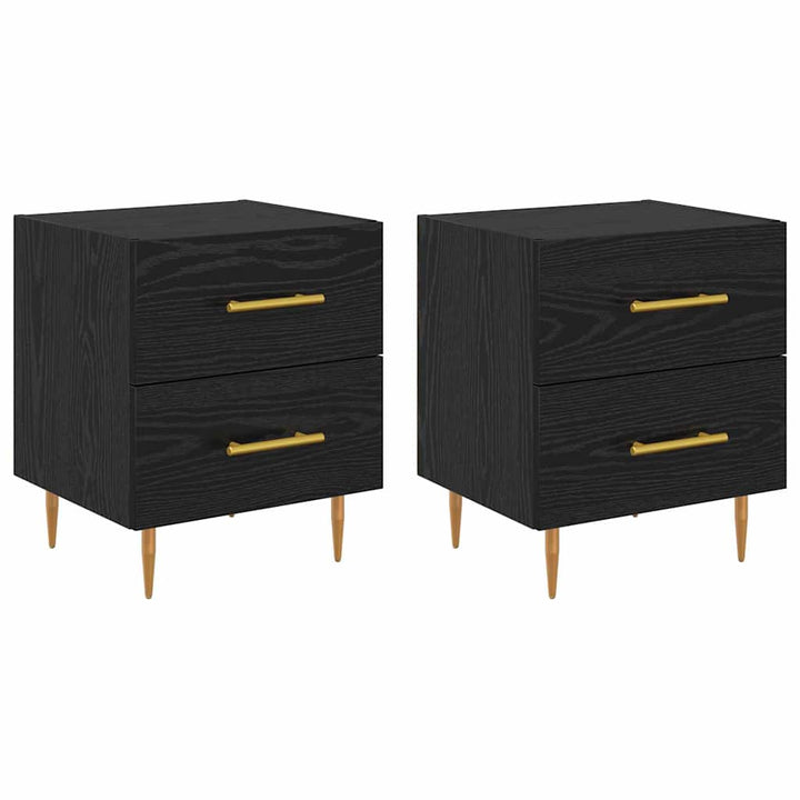 Natskab 2 pcs Sort eg 40 x 35 x 47,5 cm Konstrueret træ