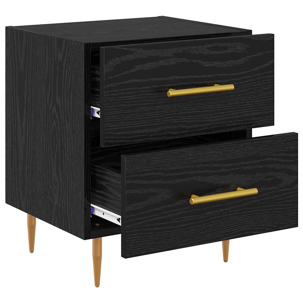 Natskab 2 pcs Sort eg 40 x 35 x 47,5 cm Konstrueret træ