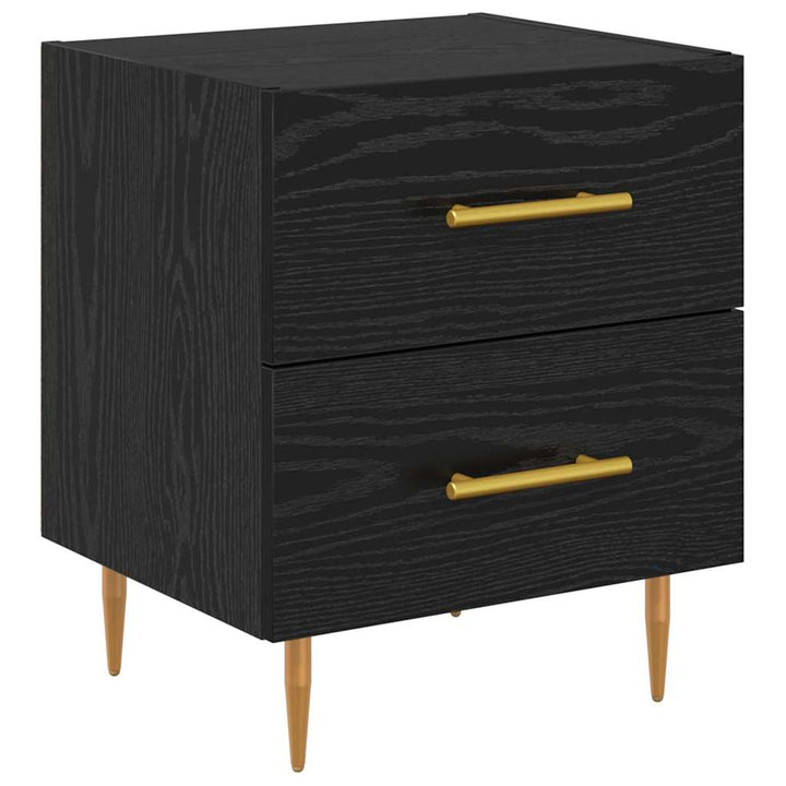 Natskab 2 pcs Sort eg 40 x 35 x 47,5 cm Konstrueret træ