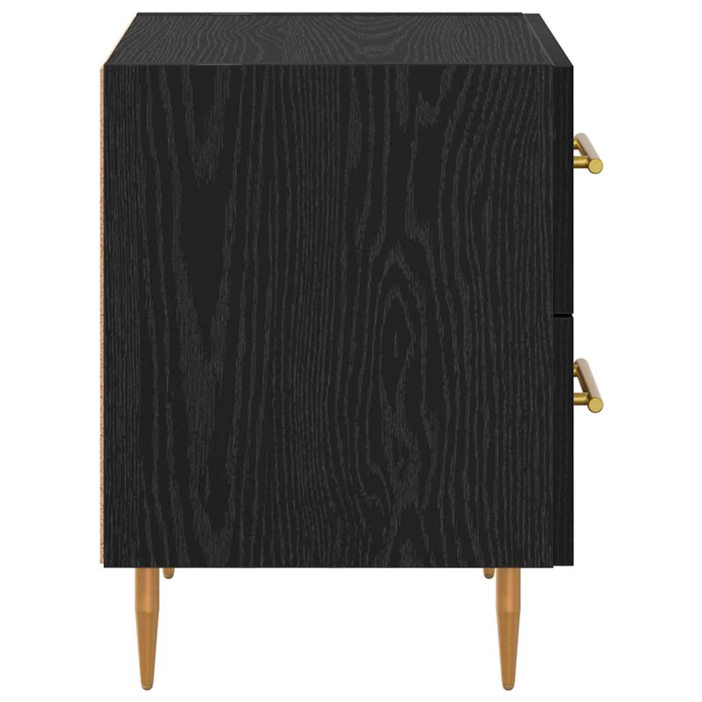 Natskab 2 pcs Sort eg 40 x 35 x 47,5 cm Konstrueret træ