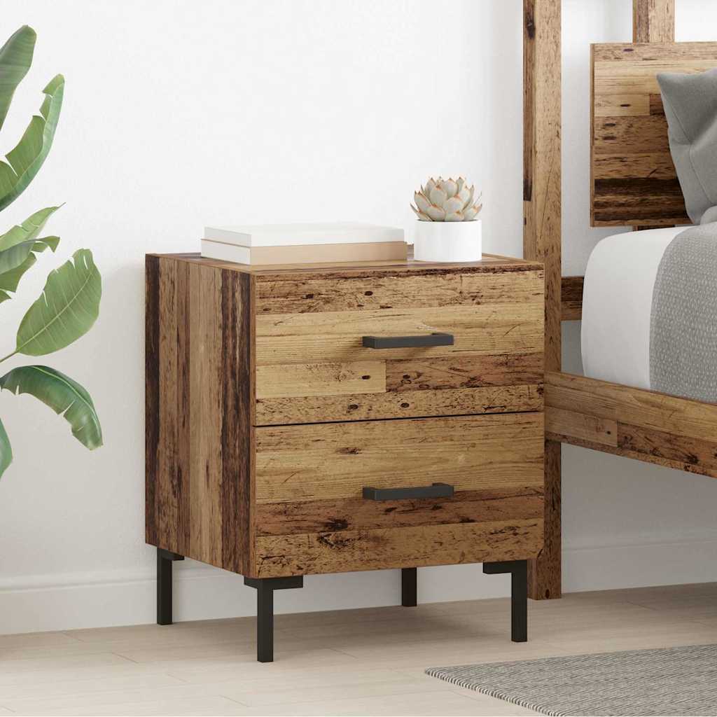 Natskab 2 pcs Gammelt træ 40 x 35 x 47,5 cm Konstrueret træ