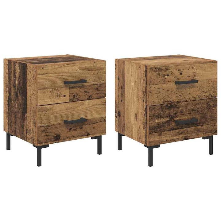 Natskab 2 pcs Gammelt træ 40 x 35 x 47,5 cm Konstrueret træ