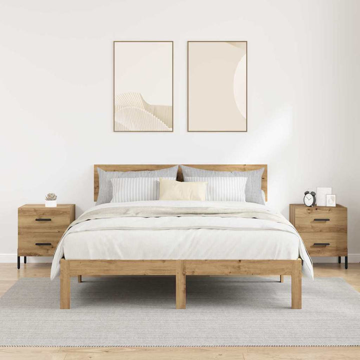 Natskab 2 pcs Artisan Egetræ 40 x 35 x 47,5 cm Konstrueret træ