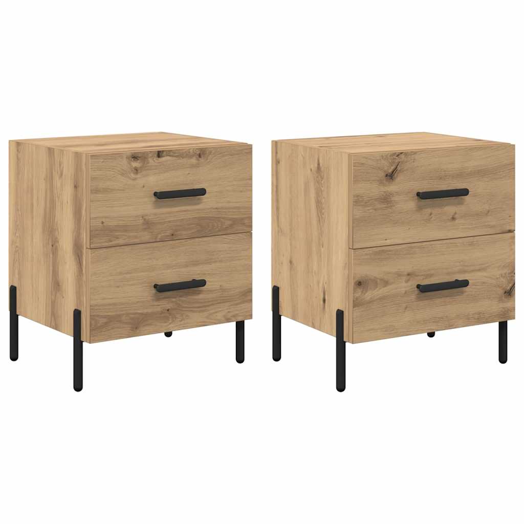 Natskab 2 pcs Artisan Egetræ 40 x 35 x 47,5 cm Konstrueret træ