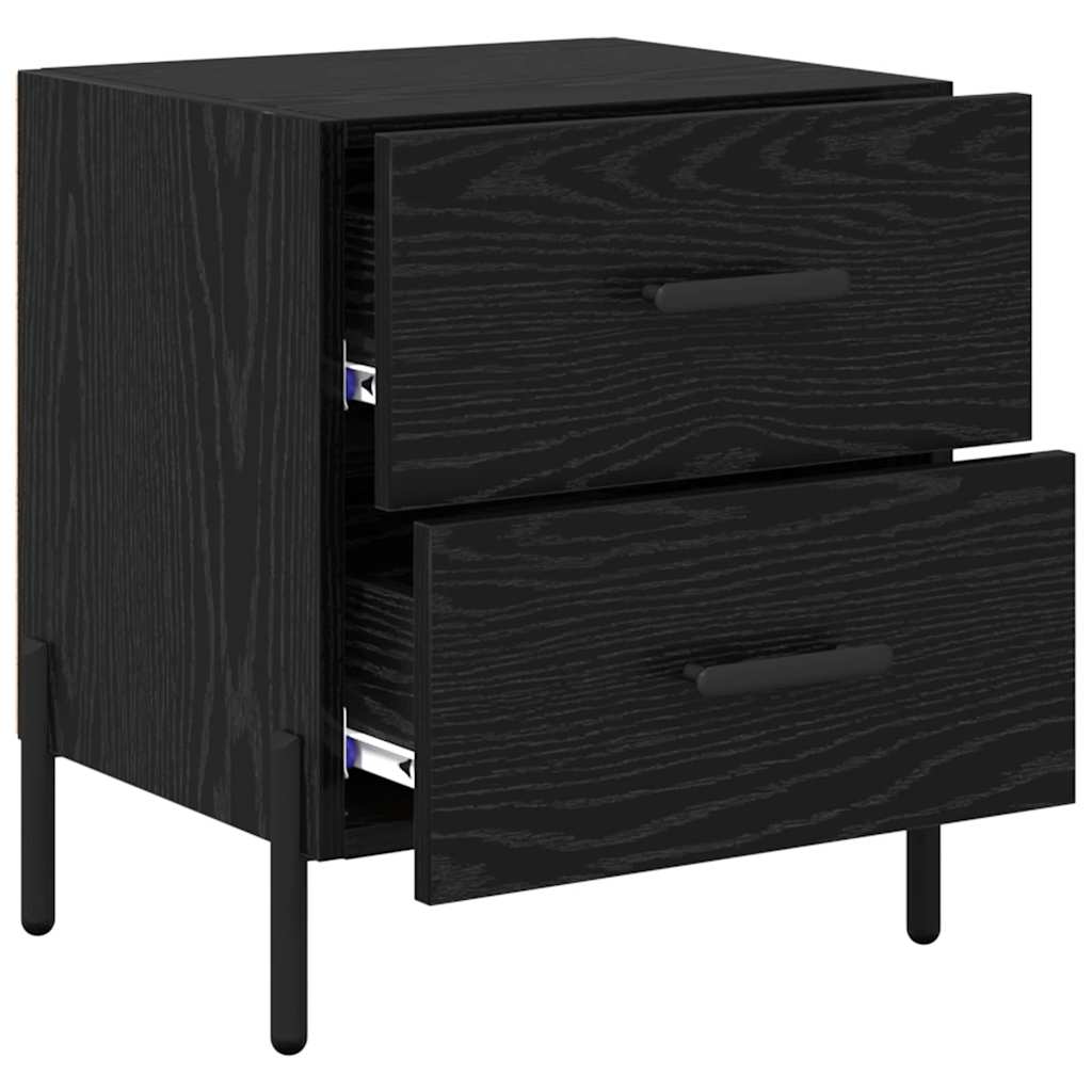 Natskab med skuffe Sort eg 40 x 35 x 47,5 cm Konstrueret træ