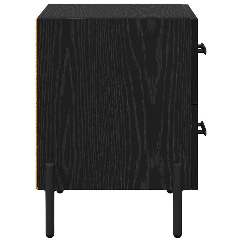 Natskab med skuffe Sort eg 40 x 35 x 47,5 cm Konstrueret træ
