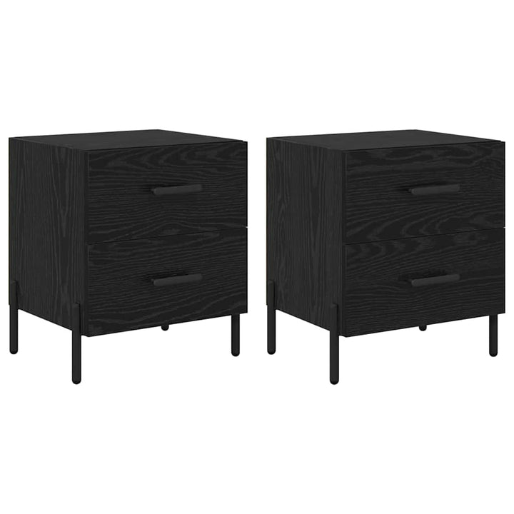 Natskab 2 pcs Sort eg 40 x 35 x 47,5 cm Konstrueret træ