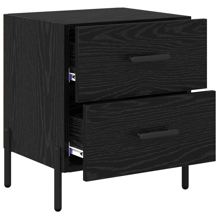 Natskab 2 pcs Sort eg 40 x 35 x 47,5 cm Konstrueret træ