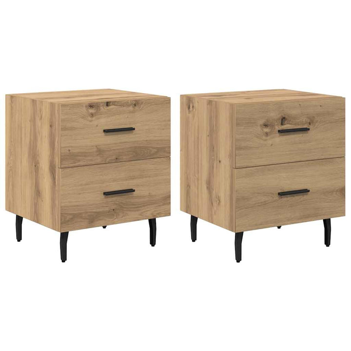 Natskab 2 pcs Artisan Egetræ 40 x 35 x 47,5 cm Konstrueret træ