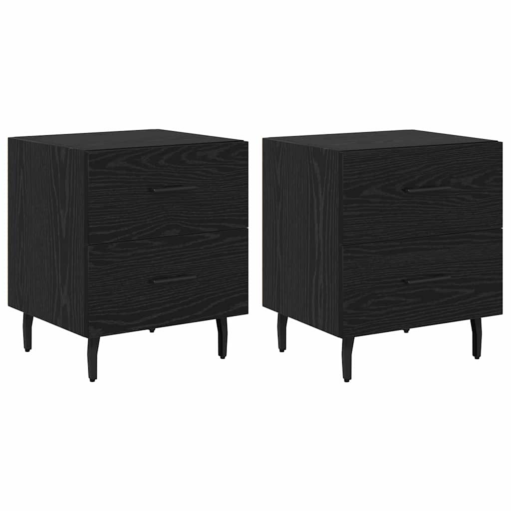 Natskab 2 pcs Sort eg 40 x 35 x 47,5 cm Konstrueret træ