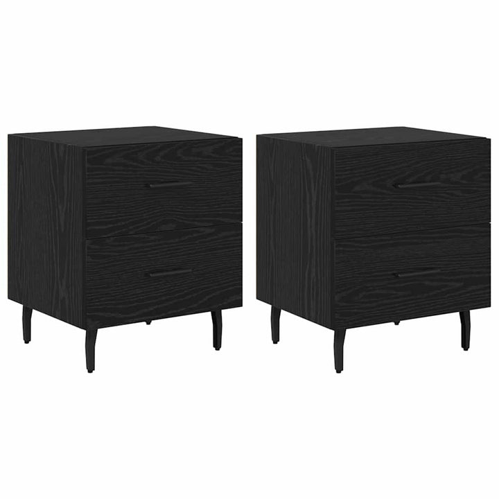 Natskab 2 pcs Sort eg 40 x 35 x 47,5 cm Konstrueret træ