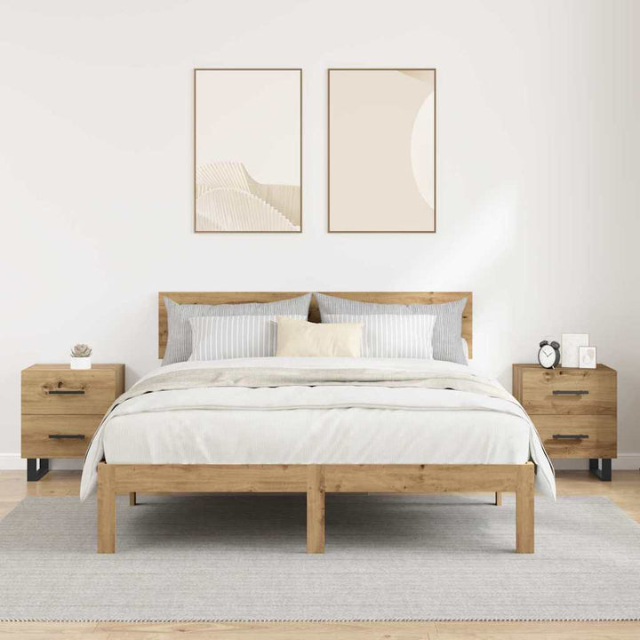 Natskab 2 pcs Artisan Egetræ 40 x 35 x 47,5 cm Konstrueret træ