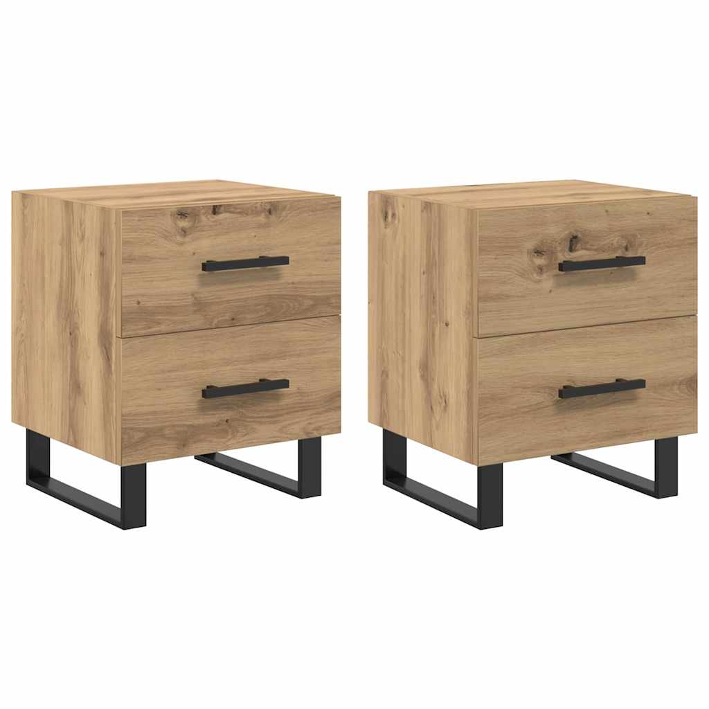 Natskab 2 pcs Artisan Egetræ 40 x 35 x 47,5 cm Konstrueret træ