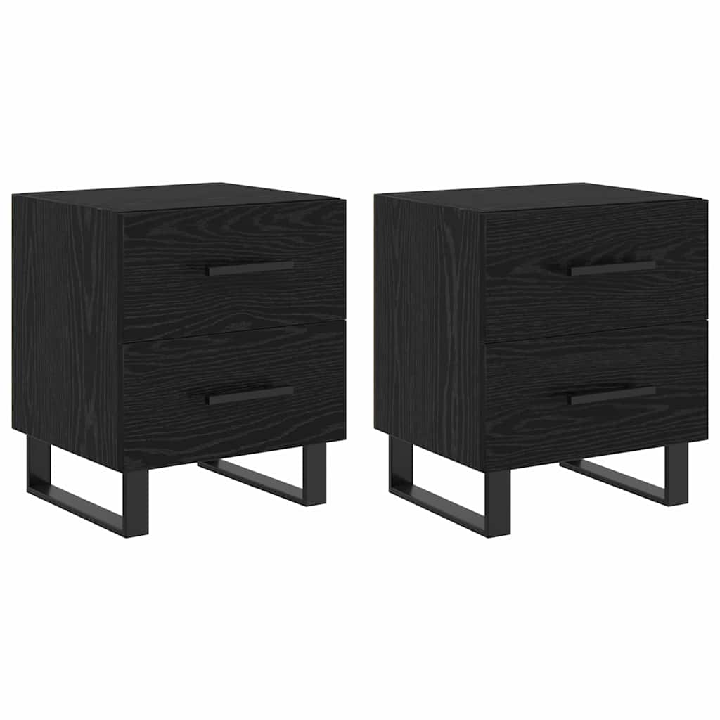Natskab 2 pcs Sort eg 40 x 35 x 47,5 cm Konstrueret træ