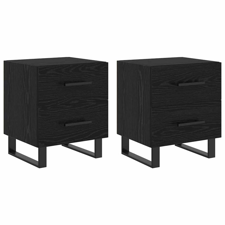 Natskab 2 pcs Sort eg 40 x 35 x 47,5 cm Konstrueret træ