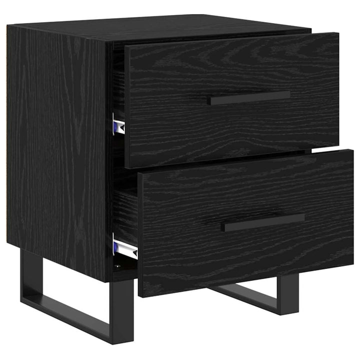 Natskab 2 pcs Sort eg 40 x 35 x 47,5 cm Konstrueret træ