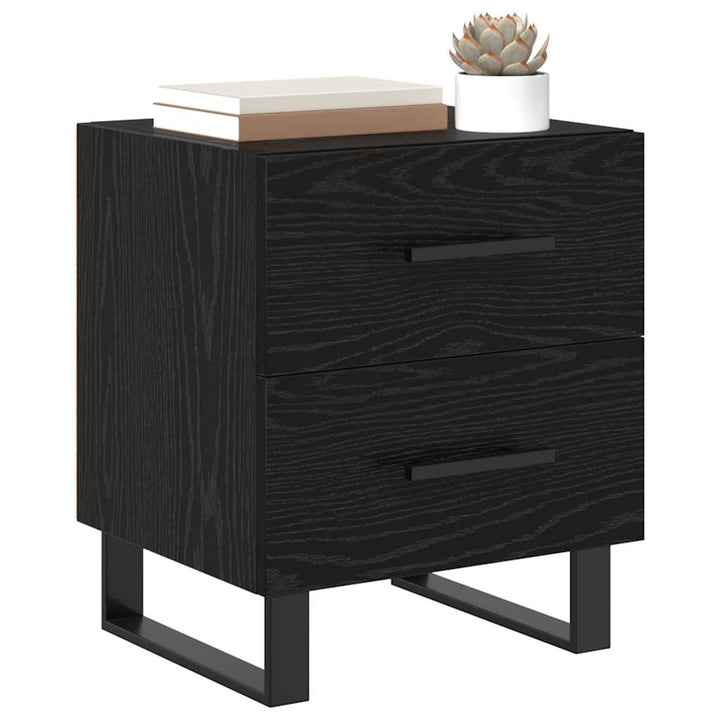 Natskab 2 pcs Sort eg 40 x 35 x 47,5 cm Konstrueret træ