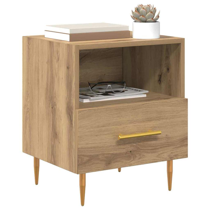 Sengebord 2 stk. Brun 40 x 35 x 47,5 cm Konstrueret træ