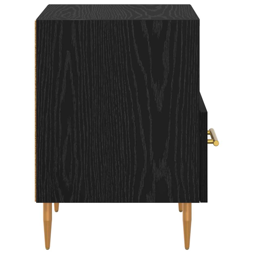 Sengebord med skuffe Sort 40 x 35 x 47,5 cm Konstrueret træ