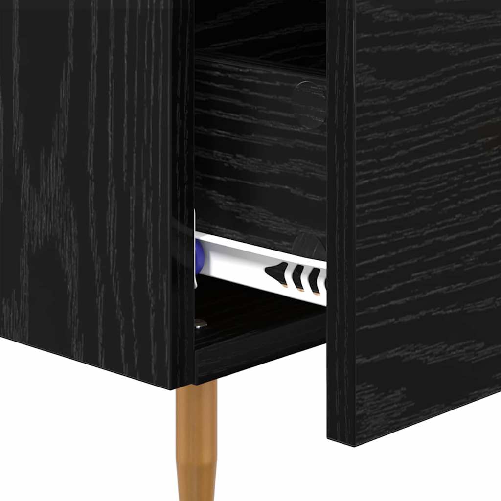 Sengebord 2 pcs Sort 40 x 35 x 47,5 cm Konstrueret træ