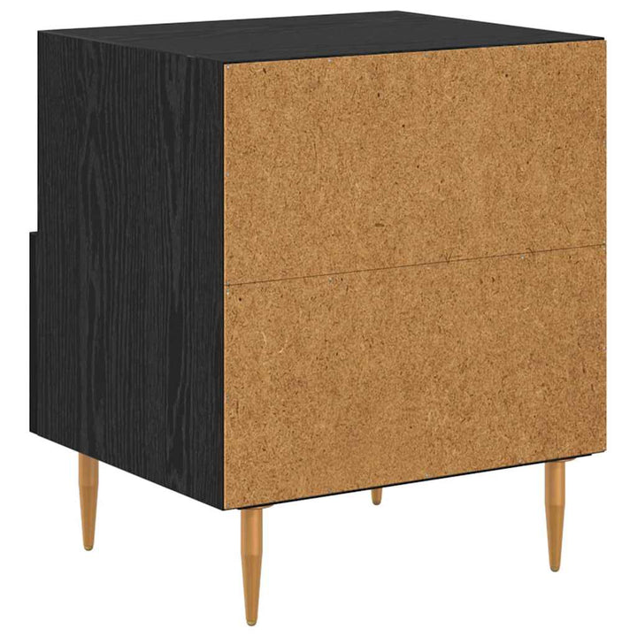 Sengebord 2 pcs Sort 40 x 35 x 47,5 cm Konstrueret træ