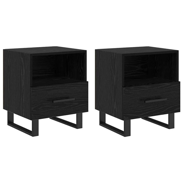 Natskab 2 pcs Sort eg 40 x 35 x 47,5 cm Konstrueret træ
