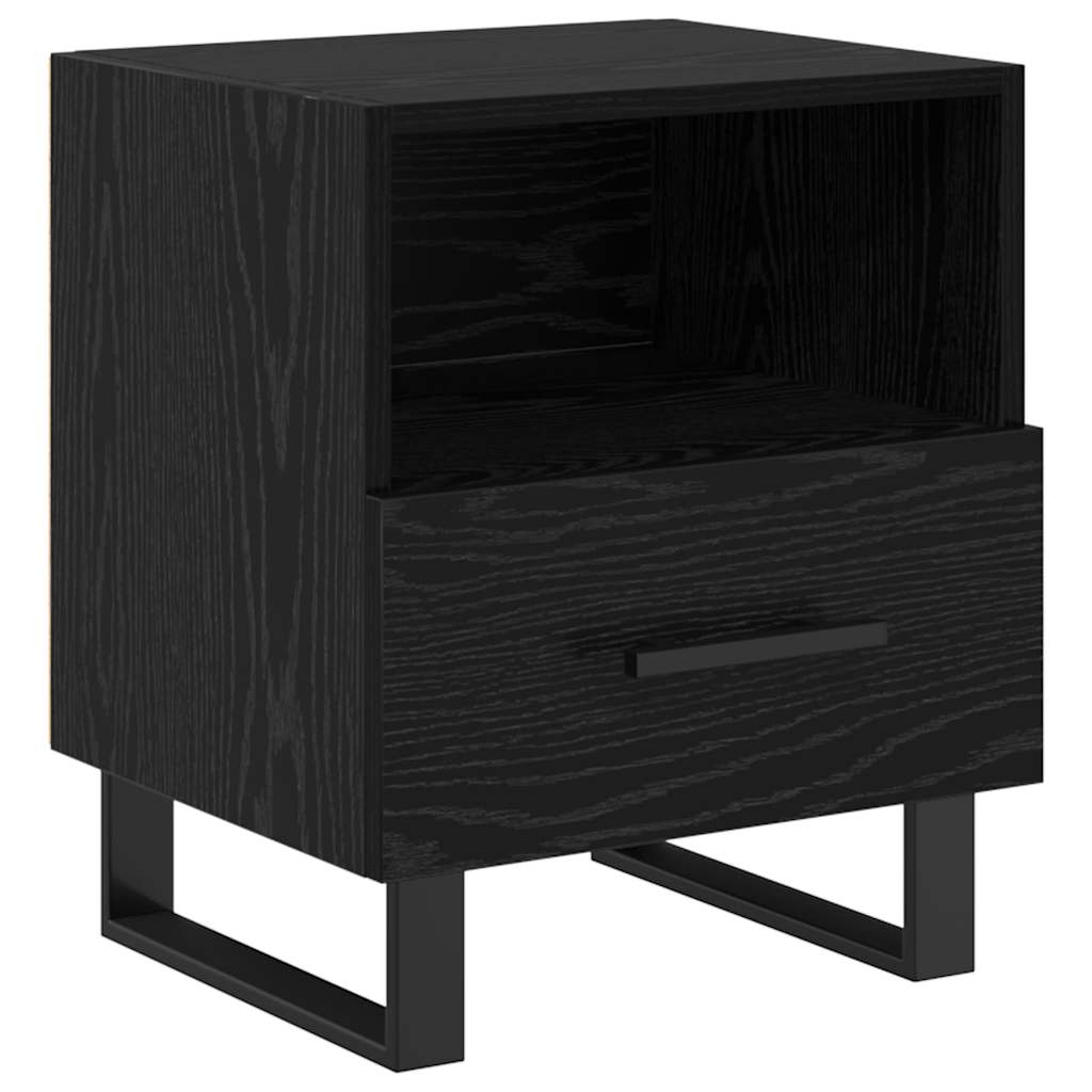 Natskab 2 pcs Sort eg 40 x 35 x 47,5 cm Konstrueret træ
