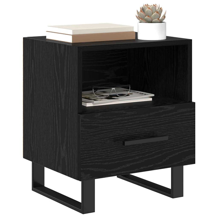Natskab 2 pcs Sort eg 40 x 35 x 47,5 cm Konstrueret træ