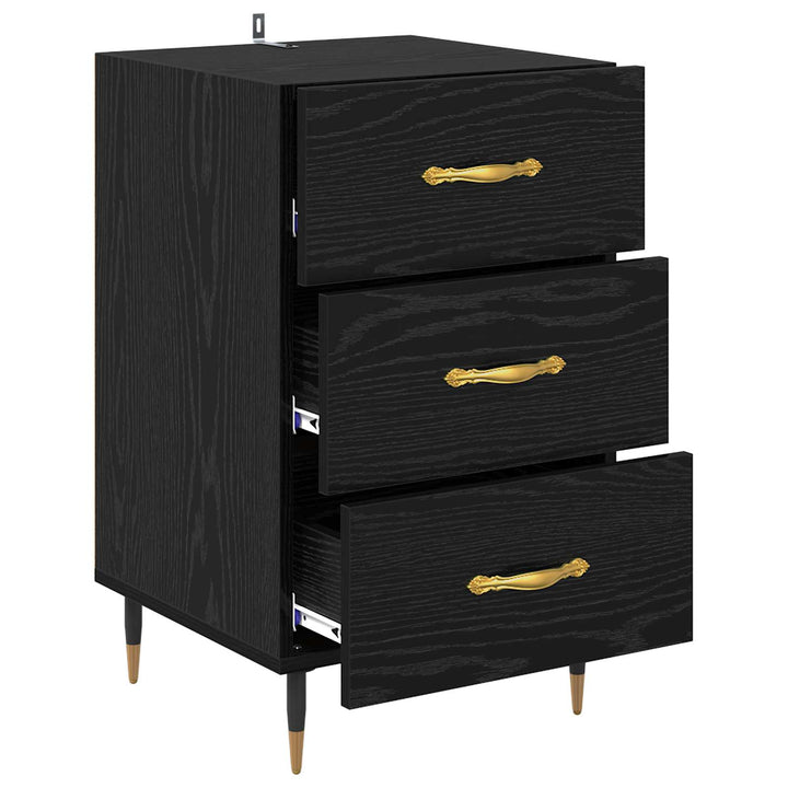 Natskab med skuffe Sort eg 40 x 40 x 66 cm Konstrueret træ