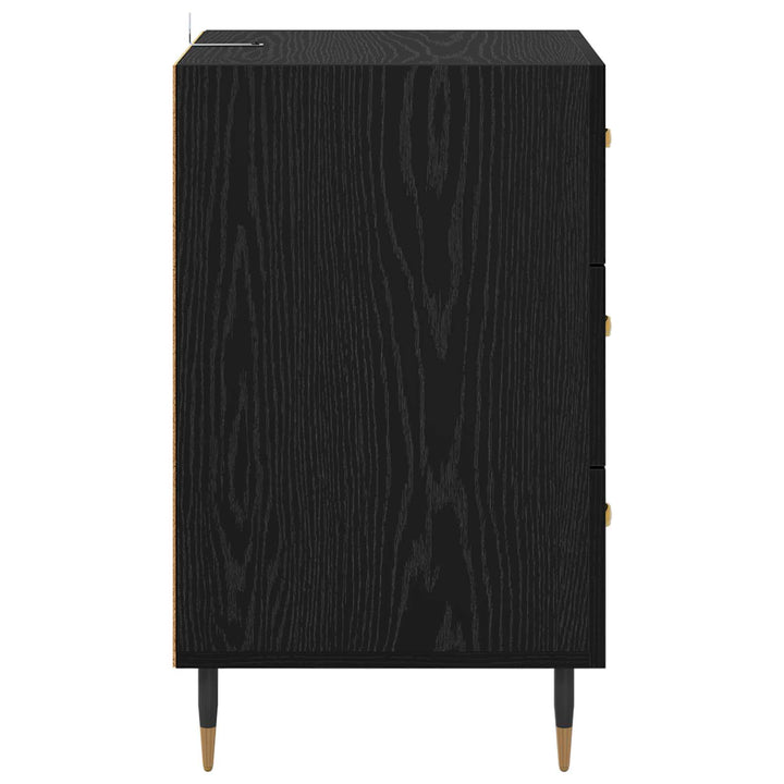 Natskab med skuffe Sort eg 40 x 40 x 66 cm Konstrueret træ