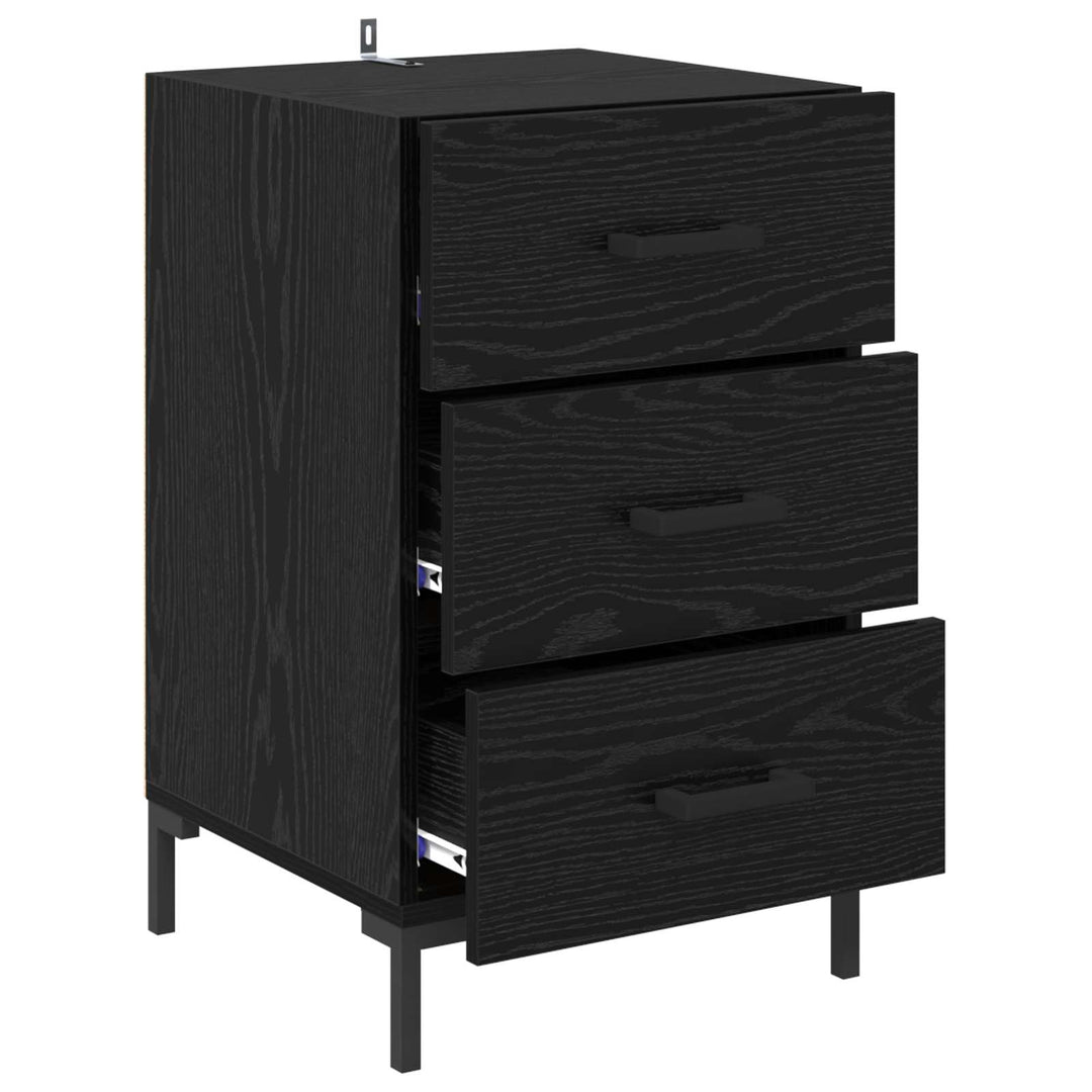 Natskab med skuffe Sort eg 40 x 40 x 66 cm Konstrueret træ