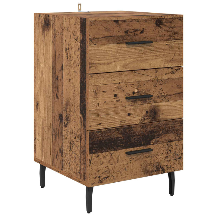 Natskab med skuffe Gammelt træ 40 x 40 x 66 cm Konstrueret træ