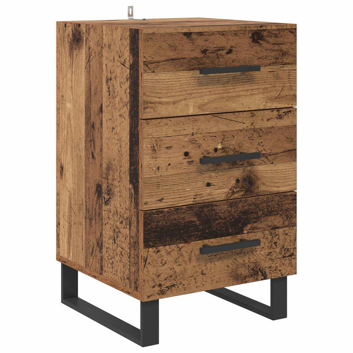 Natskab med skuffe Gammelt træ 40 x 40 x 66 cm Konstrueret træ