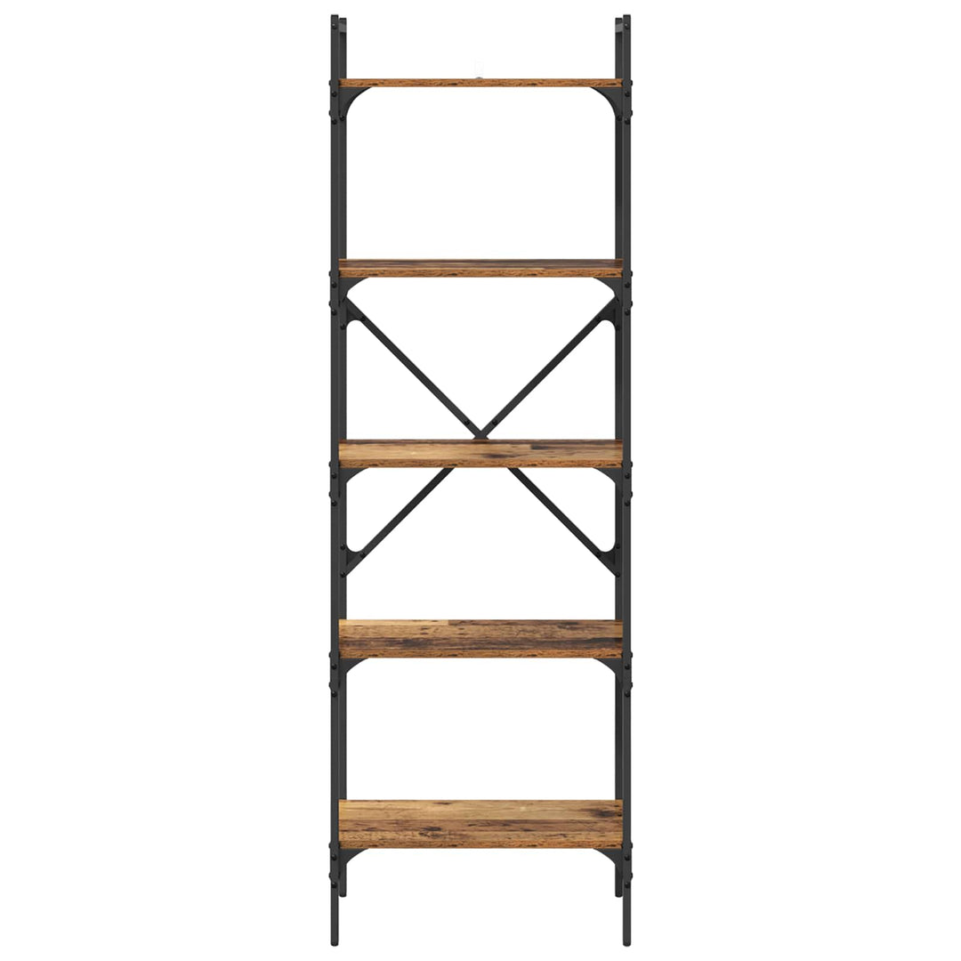 Bogreol 5 niveauer 56 x 32 x 174 cm Konstrueret træ Gammelt træ
