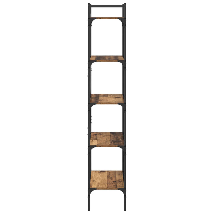 Bogreol 5 niveauer 56 x 32 x 174 cm Konstrueret træ Gammelt træ