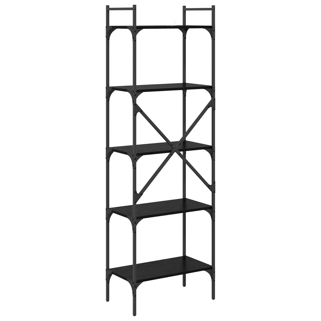 Bogreol 5 niveauer 56 x 32 x 174 cm Konstrueret træ Sort eg