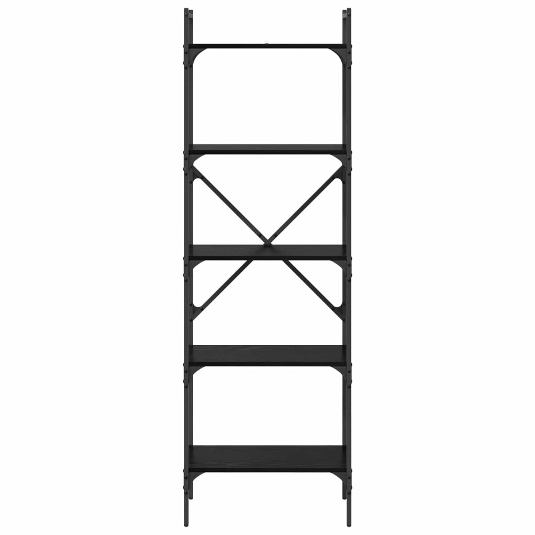 Bogreol 5 niveauer 56 x 32 x 174 cm Konstrueret træ Sort eg