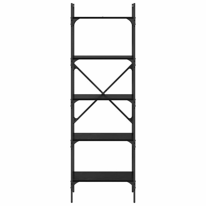 Bogreol 5 niveauer 56 x 32 x 174 cm Konstrueret træ Sort eg