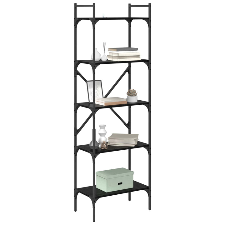 Bogreol Sort eg 56 x 32 x 174 cm Konstrueret træ