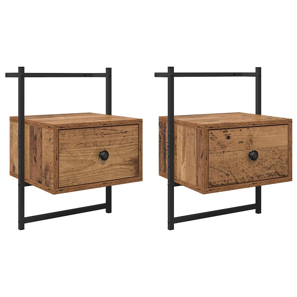 Natskab 2 pcs Gammelt træ 35 x 30 x 51 cm Konstrueret træ