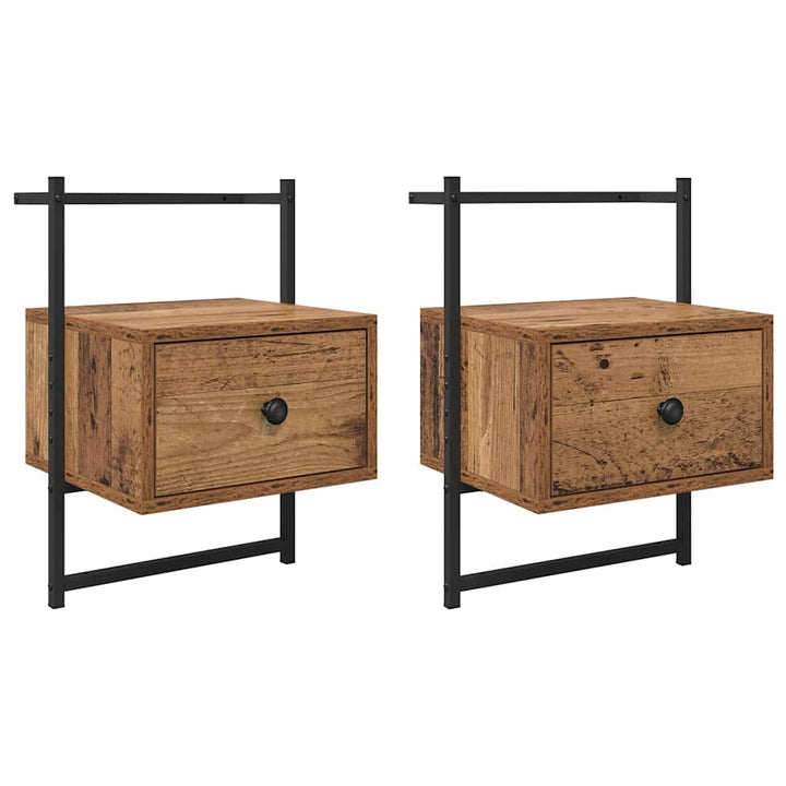 Natskab 2 pcs Gammelt træ 35 x 30 x 51 cm Konstrueret træ