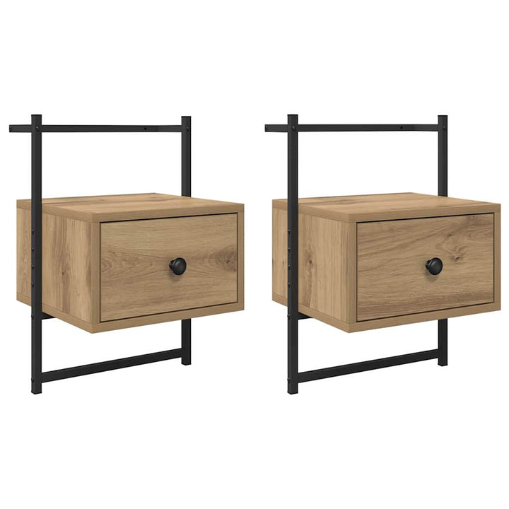 Natskab 2 pcs Artisan Egetræ 35 x 30 x 51 cm Konstrueret træ