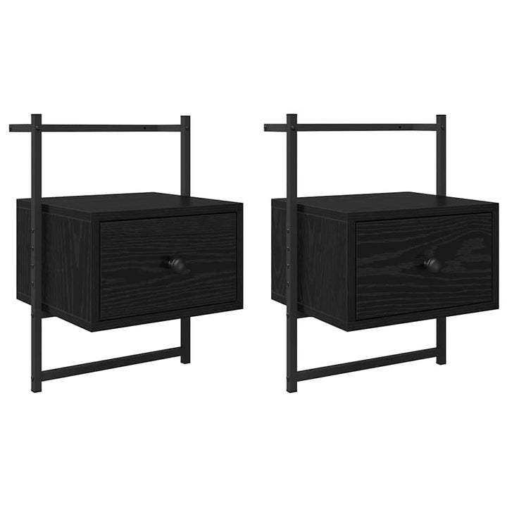Natskab 2 pcs Sort eg 35 x 30 x 51 cm Konstrueret træ