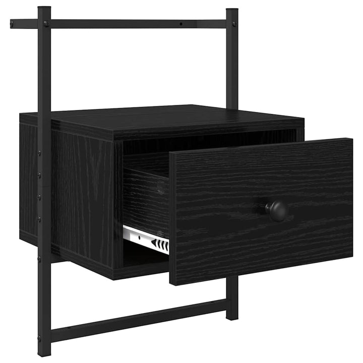 Natskab 2 pcs Sort eg 35 x 30 x 51 cm Konstrueret træ