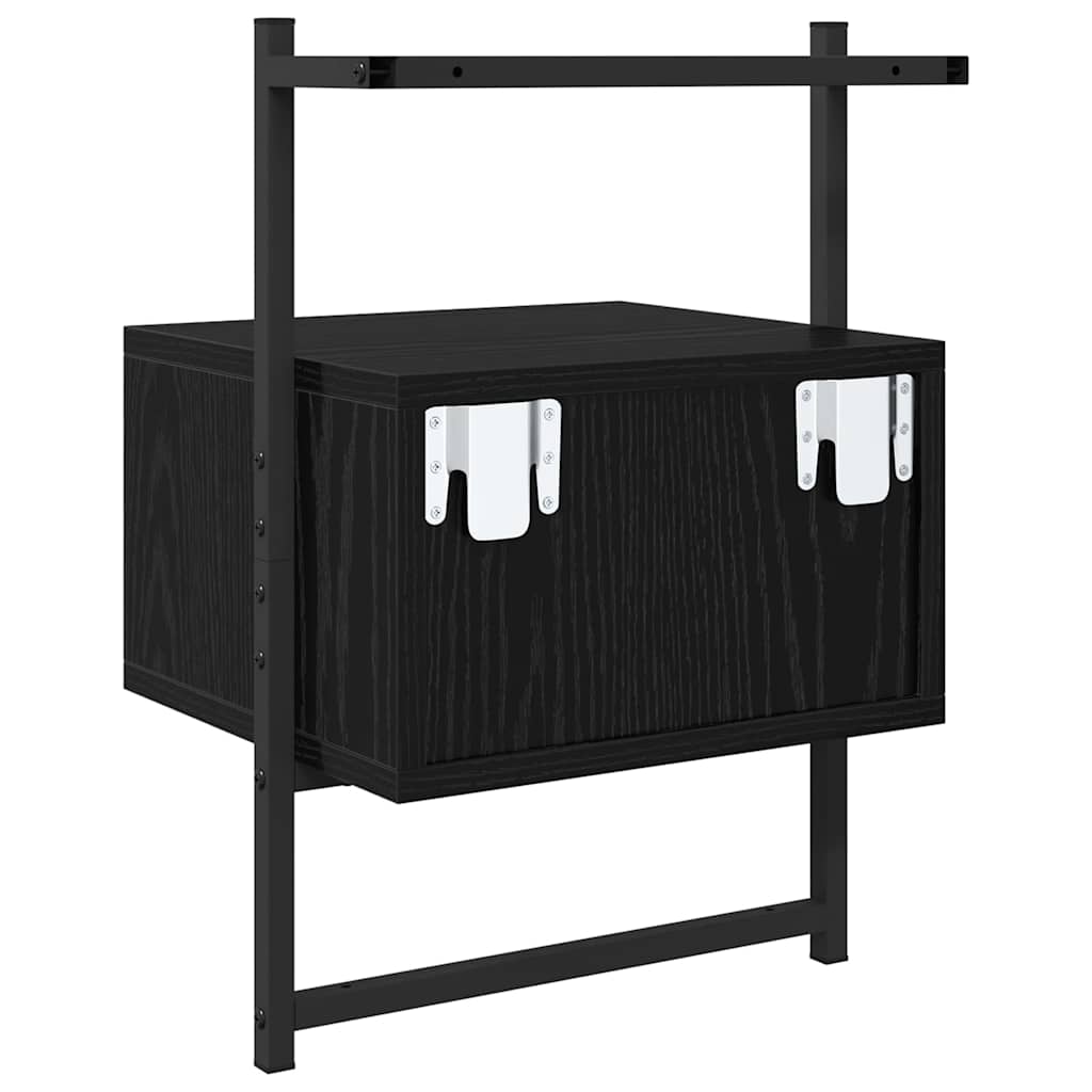 Natskab 2 pcs Sort eg 35 x 30 x 51 cm Konstrueret træ