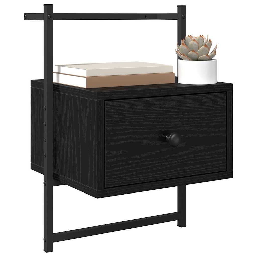 Natskab 2 pcs Sort eg 35 x 30 x 51 cm Konstrueret træ