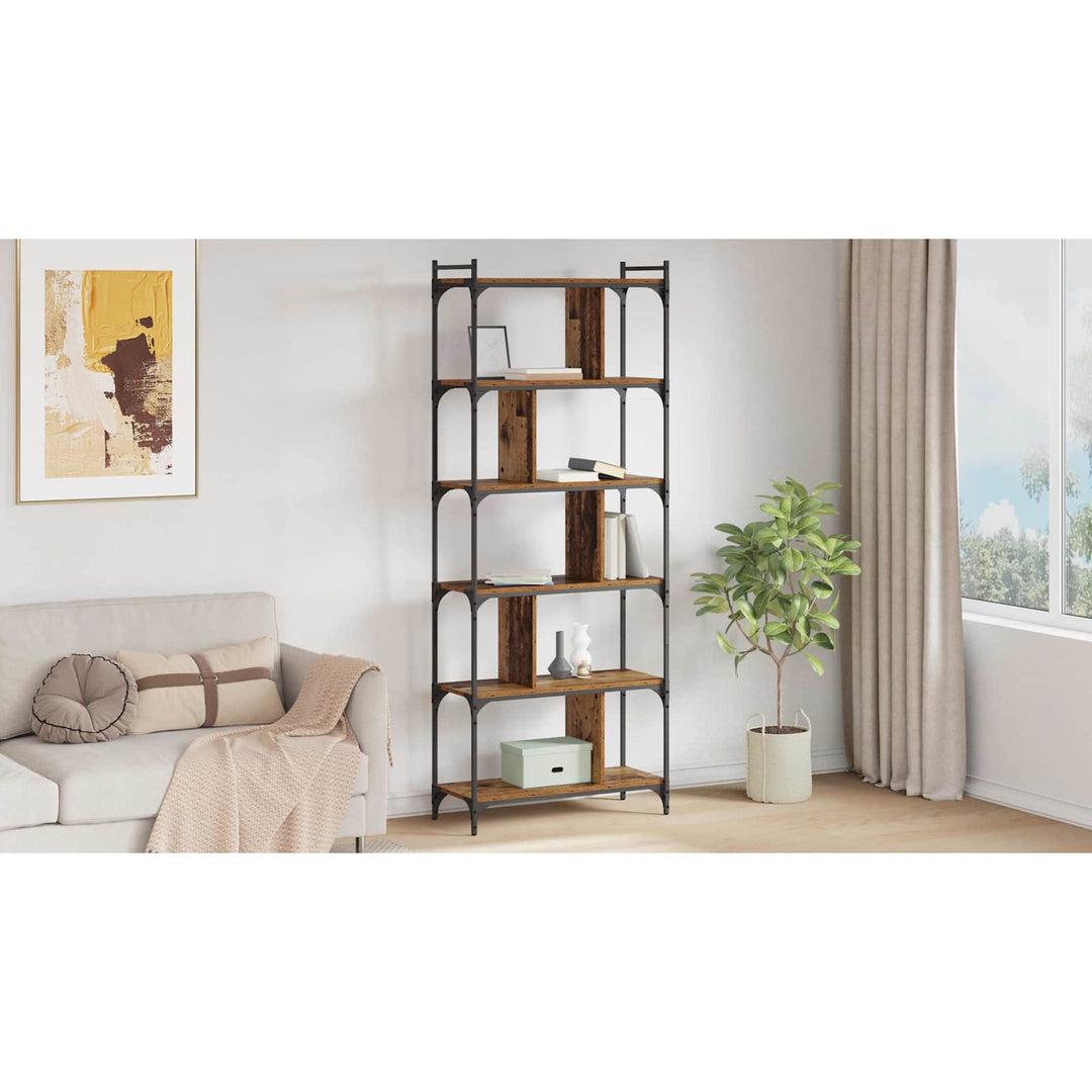Bogreol Gammelt træ 76 x 32 x 192 cm Konstrueret træ