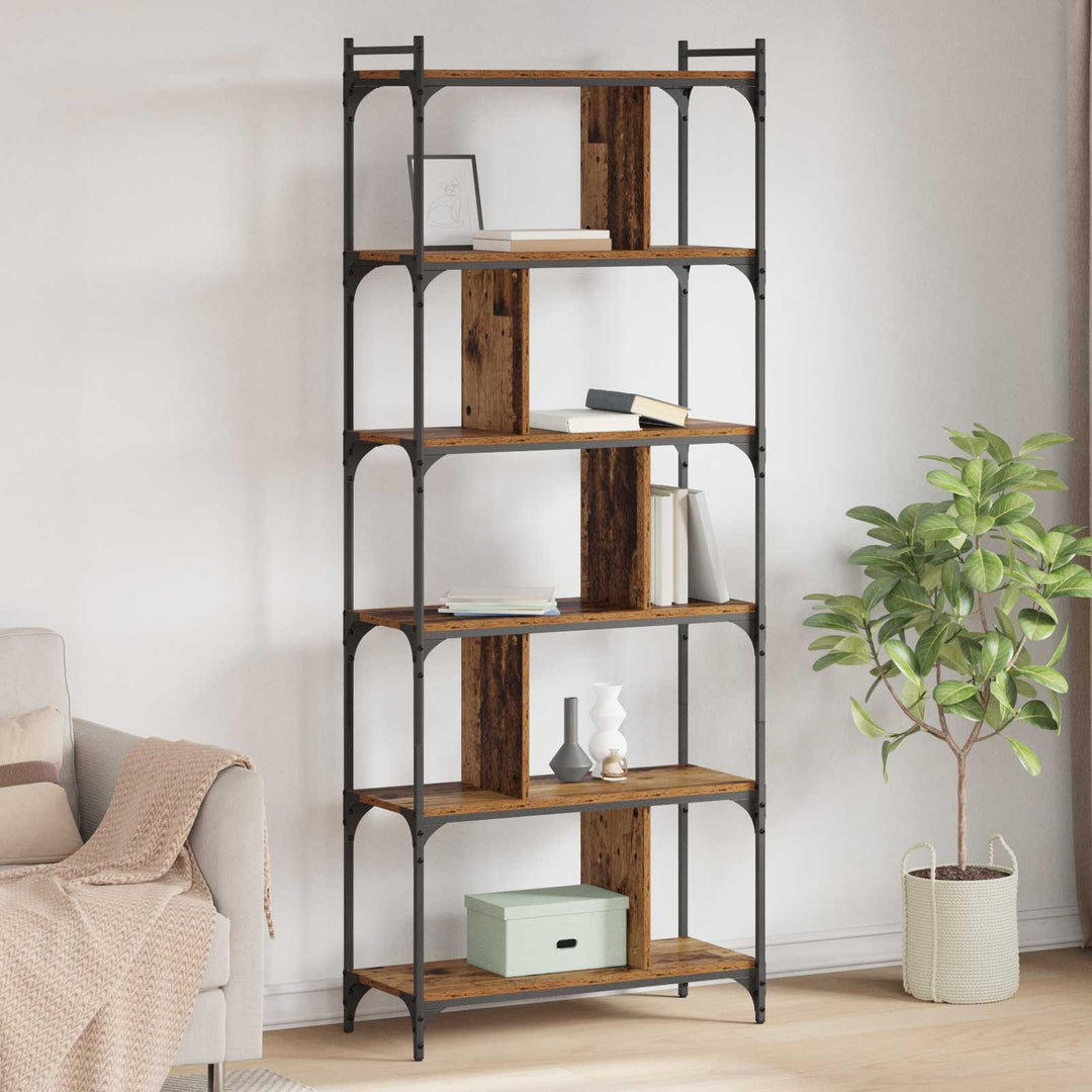 Bogreol Gammelt træ 76 x 32 x 192 cm Konstrueret træ