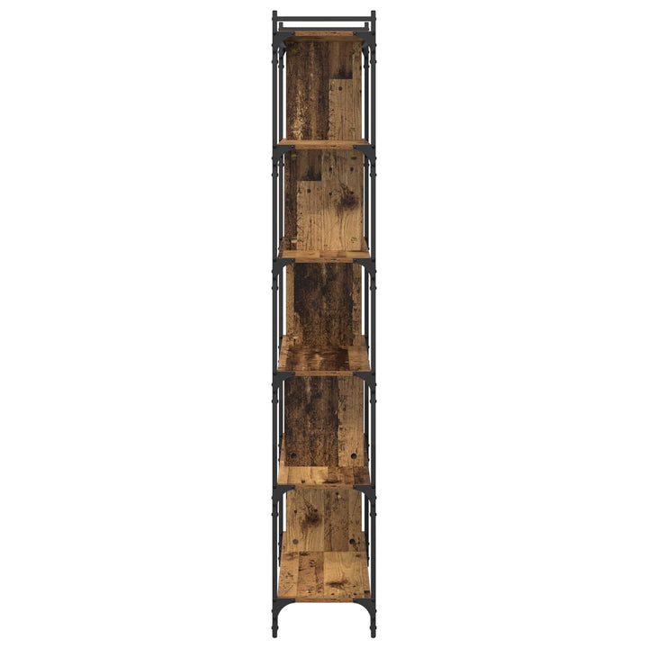 Bogreol 5 niveauer 76 x 32 x 192 cm Konstrueret træ Gammelt træ