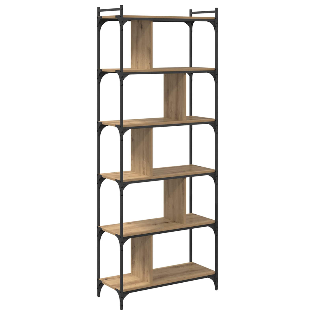 Bogreol 5 niveauer 76 x 32 x 192 cm Konstrueret træ artisan eg